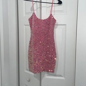 Lucy in the Sky pink sequin dress